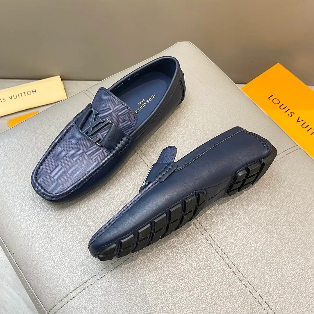 Factory price: 460💰LV men's beanie shoes 2025 official website synchronized <market top version> imported cowhide ➕ blue cowhide original packaging. Size 38-45